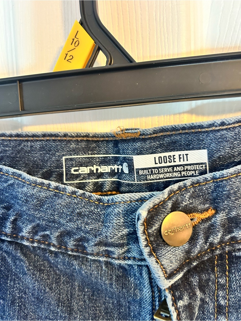 Carhartt Men's Cargo Work Pants - Dark Blue Denim - Picture 3 of 4